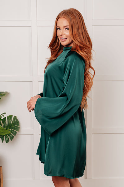 Isn't It Lovely Poly Satin Butterfly Sleeve Dress-Dresses-Ave Shops-Market Street Nest, Fashionable Clothing, Shoes and Home Décor Located in Mabank, TX