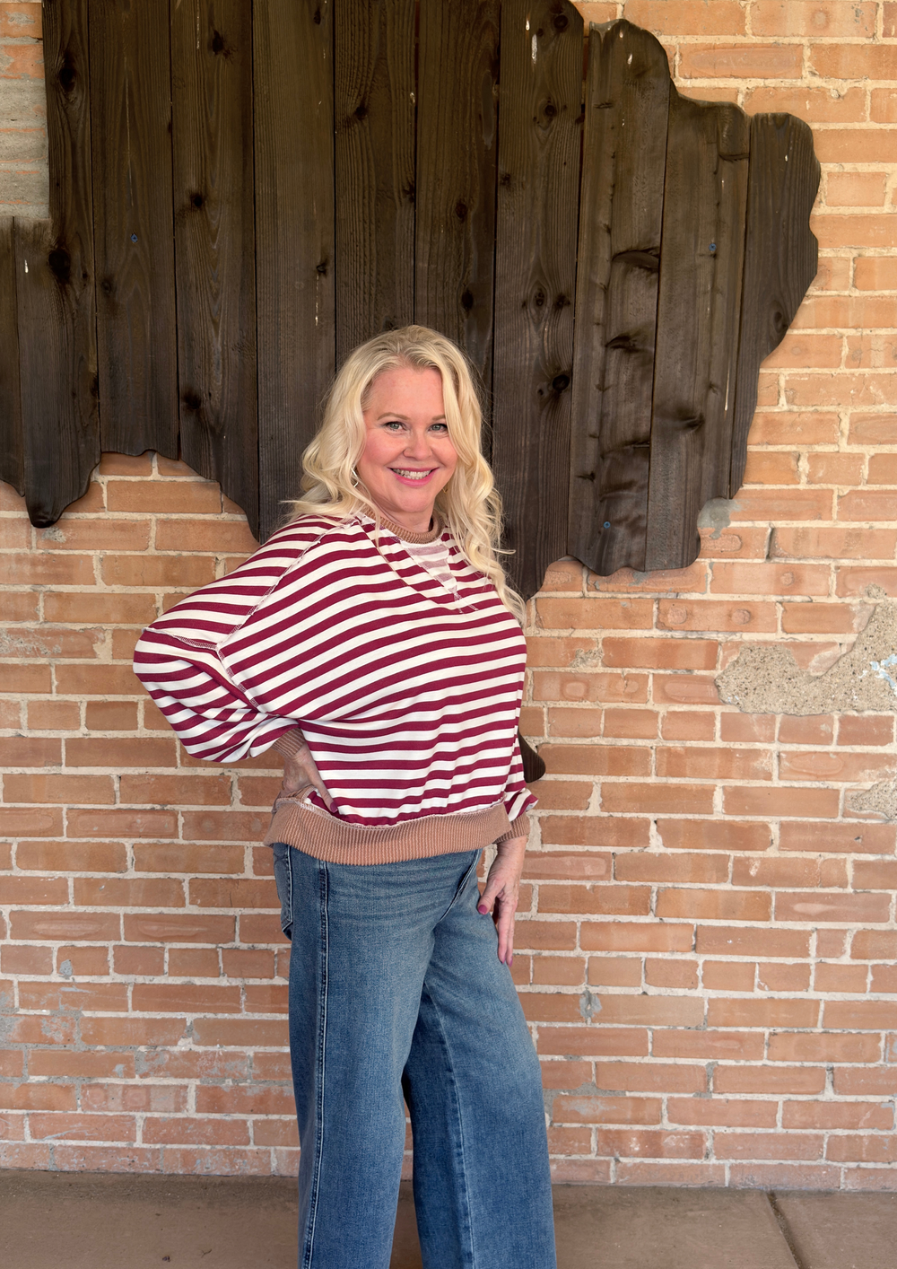 I've Just Seen A Face Contrast Pullover-08-Tops-Avenue Shops-Market Street Nest, Fashionable Clothing, Shoes and Home Décor Located in Mabank, TX