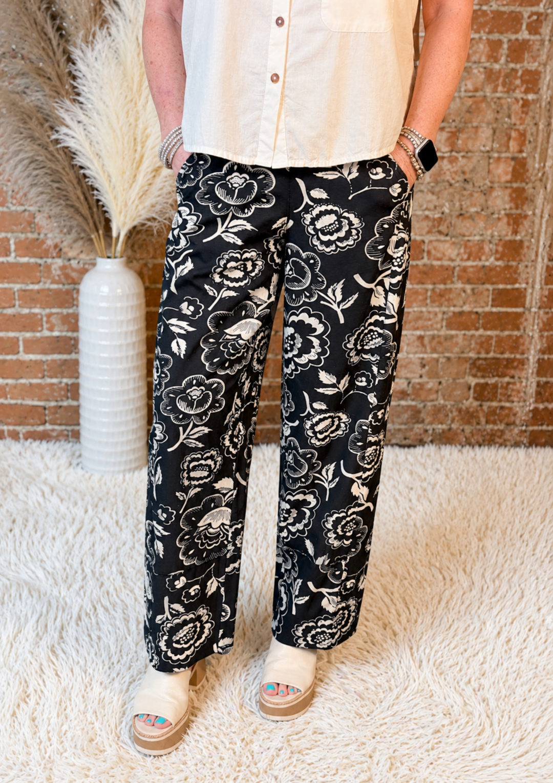 Ivy Jane Black Florida Pant-09-Bottoms-IVY JANE-Market Street Nest, Fashionable Clothing, Shoes and Home Décor Located in Mabank, TX