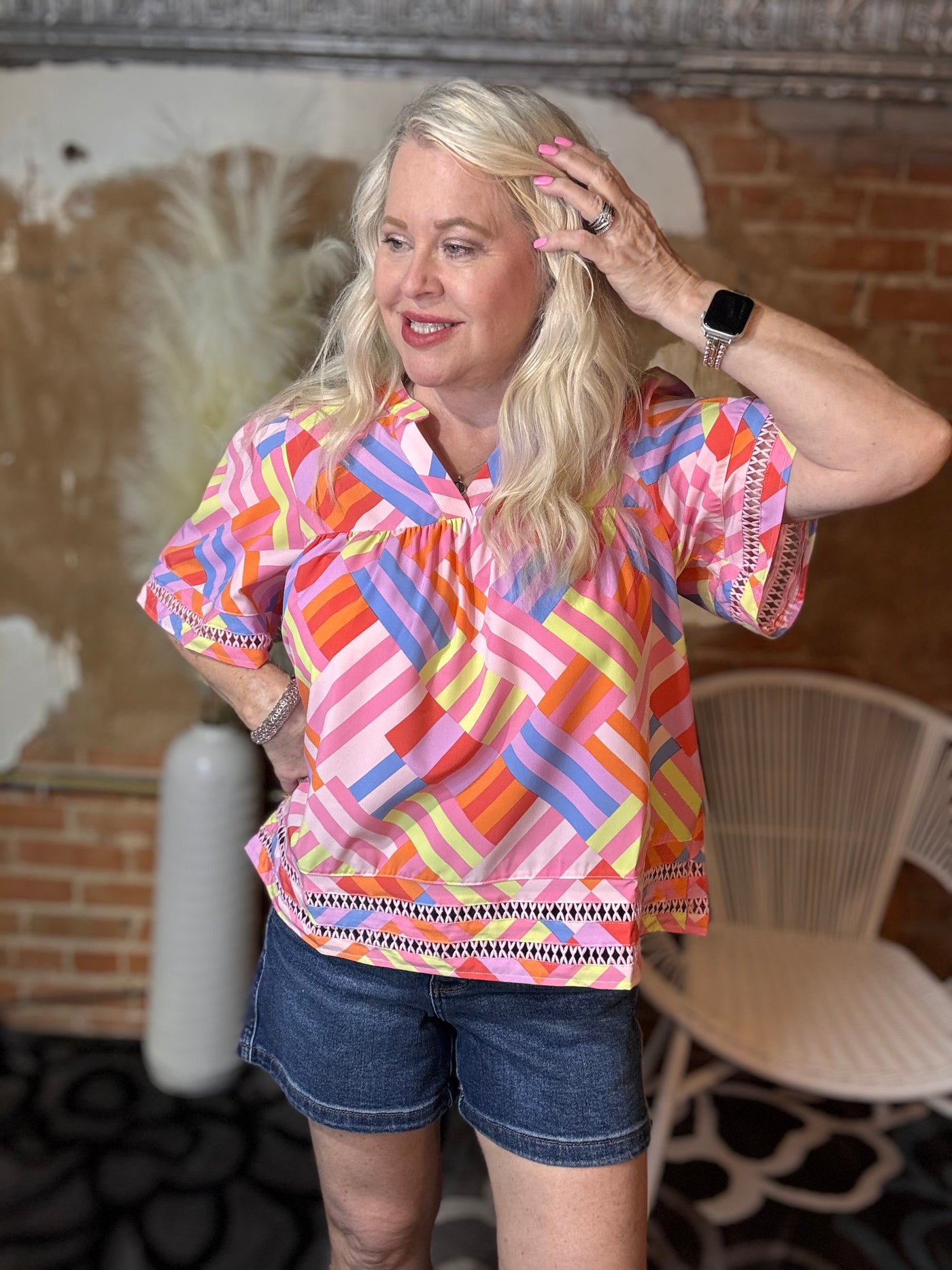 Jasmine Swept Away Pink Top-Tops-Mary Square-Market Street Nest, Fashionable Clothing, Shoes and Home Décor Located in Mabank, TX