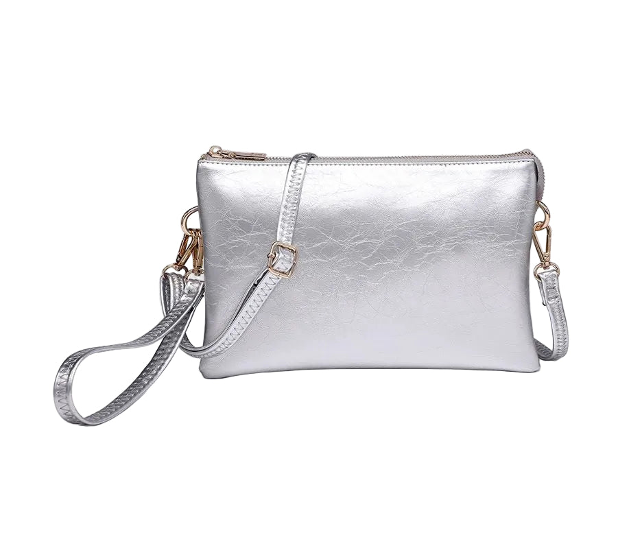 Jen & Co Izzy Crinkle Gloss - Silver-07-Handbags-JEN & CO-Market Street Nest, Fashionable Clothing, Shoes and Home Décor Located in Mabank, TX