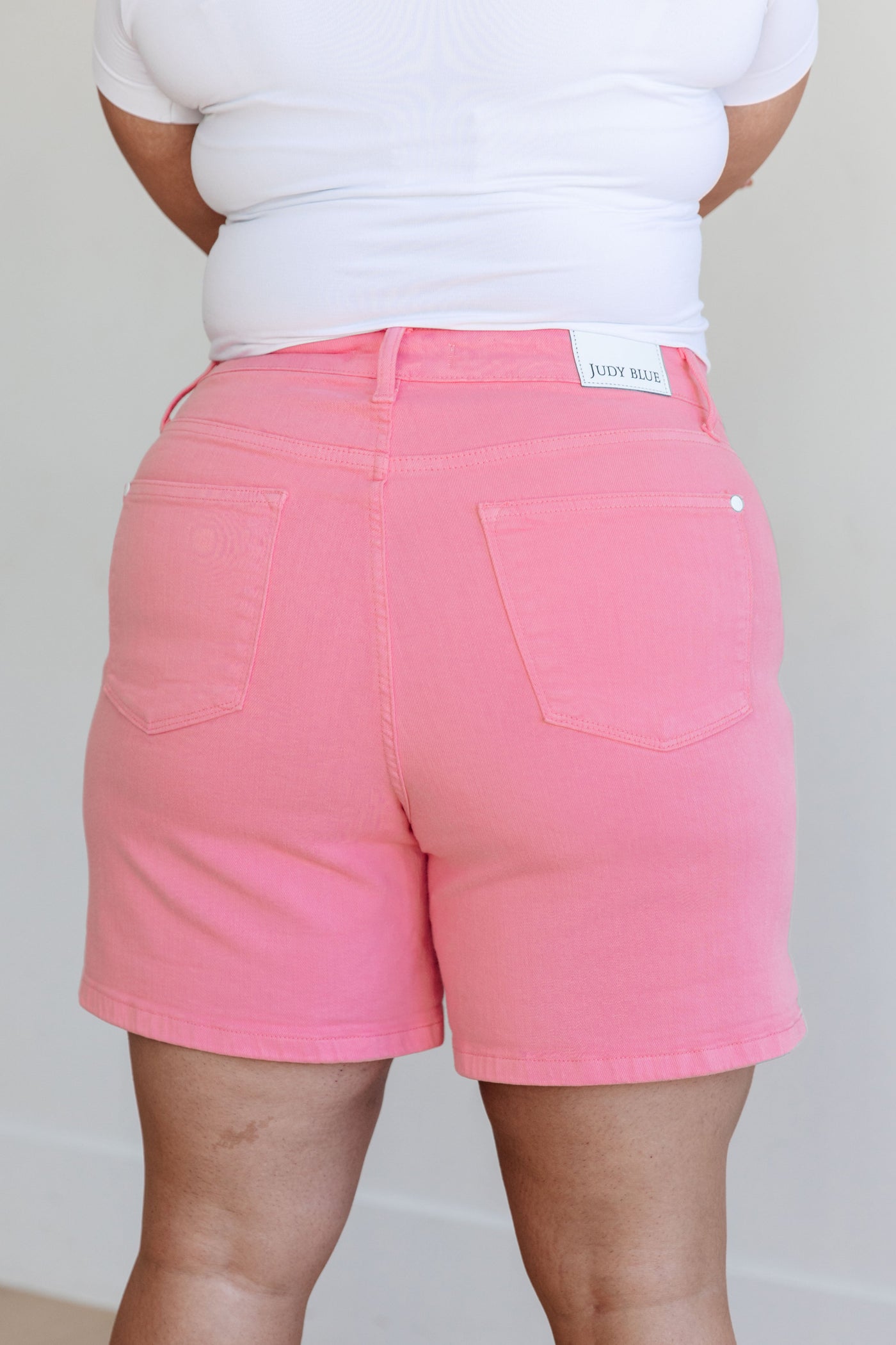 Jenna High Rise Control Top Cuffed Shorts in Pink-Denim-Ave Shops-Market Street Nest, Fashionable Clothing, Shoes and Home Décor Located in Mabank, TX