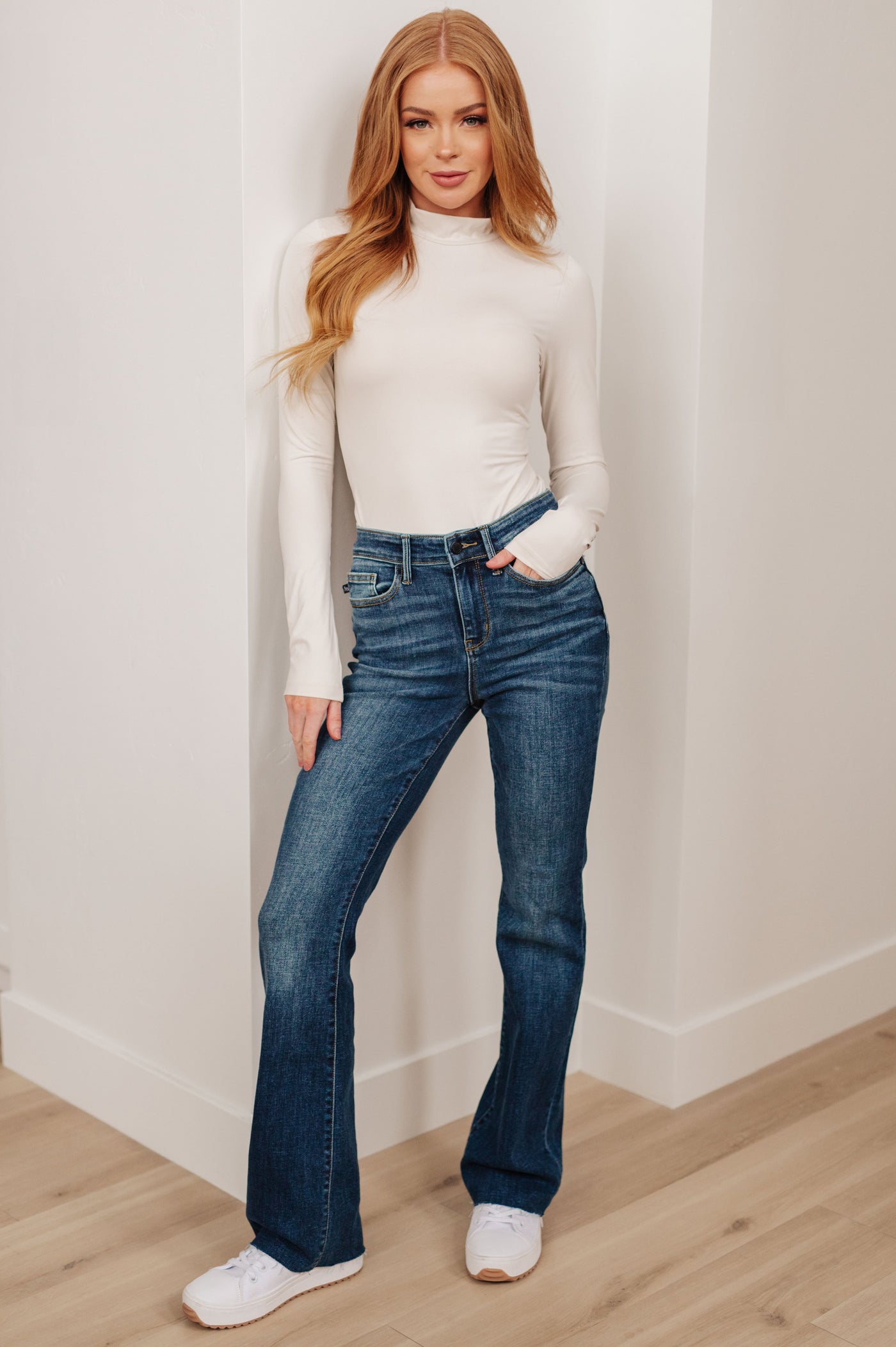 Josephine Mid Rise Raw Hem Bootcut Jeans-Denim-Ave Shops-Market Street Nest, Fashionable Clothing, Shoes and Home Décor Located in Mabank, TX