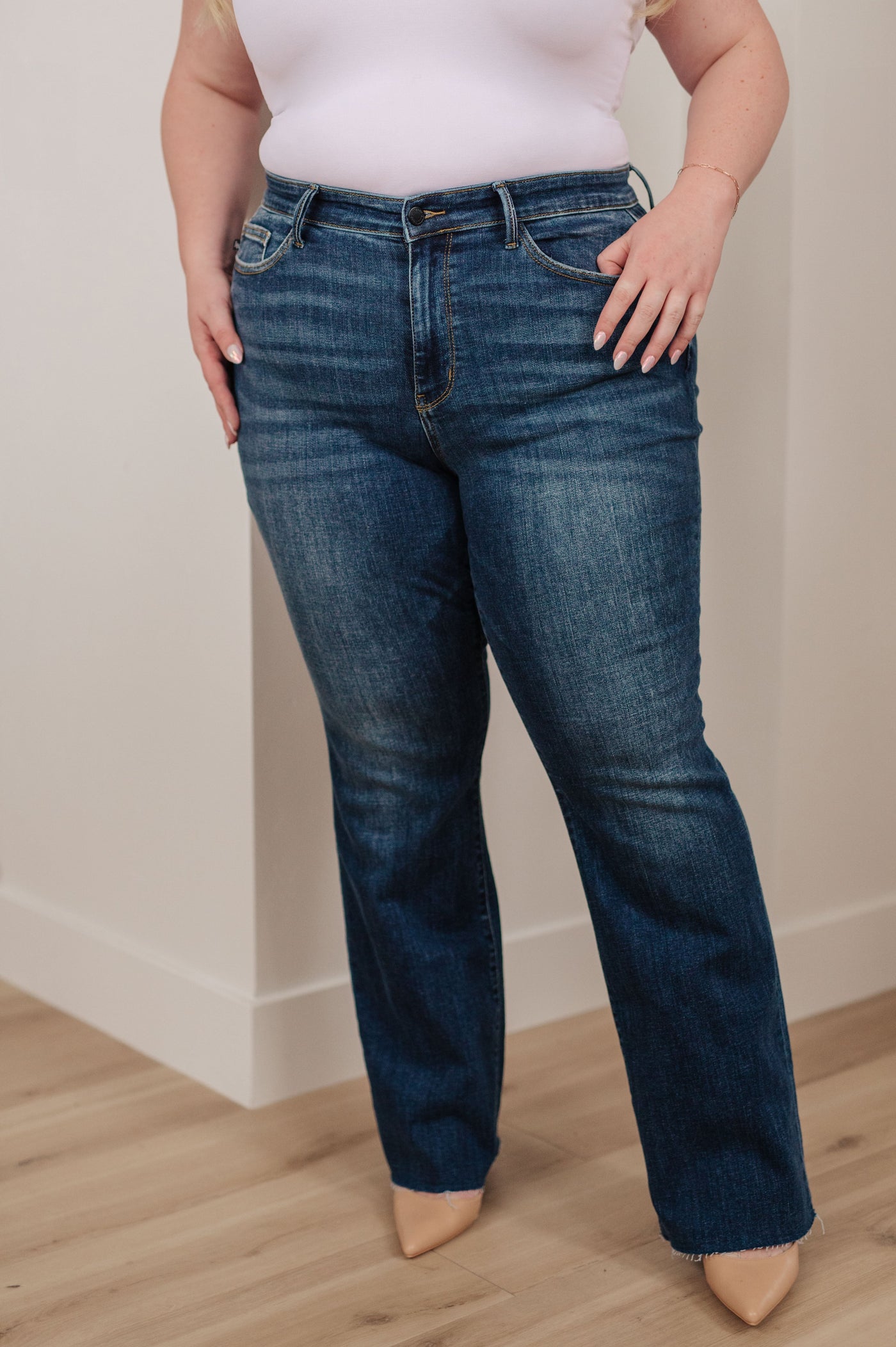 Josephine Mid Rise Raw Hem Bootcut Jeans-Denim-Ave Shops-Market Street Nest, Fashionable Clothing, Shoes and Home Décor Located in Mabank, TX