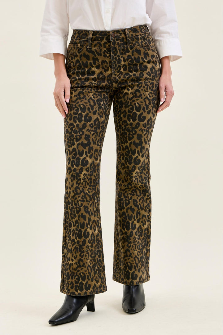 Judy Blue High Waist Bootcut Leopard Print Jeans-09-Bottoms-Judy Blue-Market Street Nest, Fashionable Clothing, Shoes and Home Décor Located in Mabank, TX