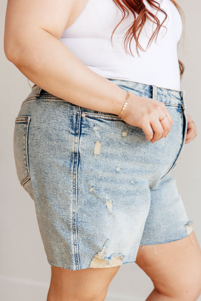 Cindy High Rise Mineral Wash Distressed Boyfriend Shorts-Bottoms-Ave Shops-Market Street Nest, Fashionable Clothing, Shoes and Home Décor Located in Mabank, TX