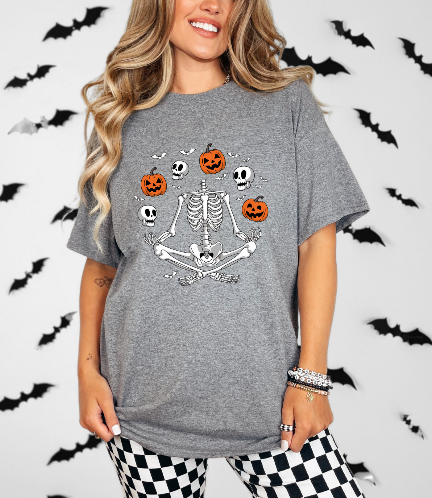 Juggling Skeleton Graphic Tee-Womens-Ave Shops-Market Street Nest, Fashionable Clothing, Shoes and Home Décor Located in Mabank, TX