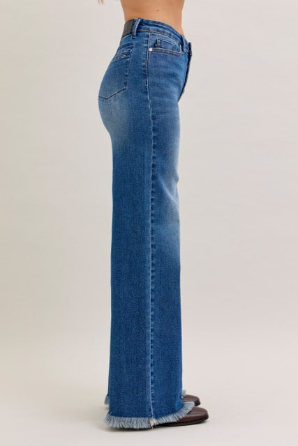 Karla High Waist Column Straight Button-Fly & Back Welt Pkts-Bottoms-Ave Shops-Market Street Nest, Fashionable Clothing, Shoes and Home Décor Located in Mabank, TX