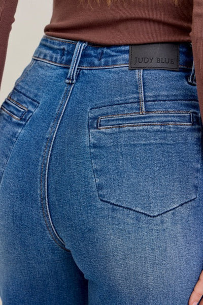 Karla High Waist Column Straight Button-Fly & Back Welt Pkts-Bottoms-Ave Shops-Market Street Nest, Fashionable Clothing, Shoes and Home Décor Located in Mabank, TX