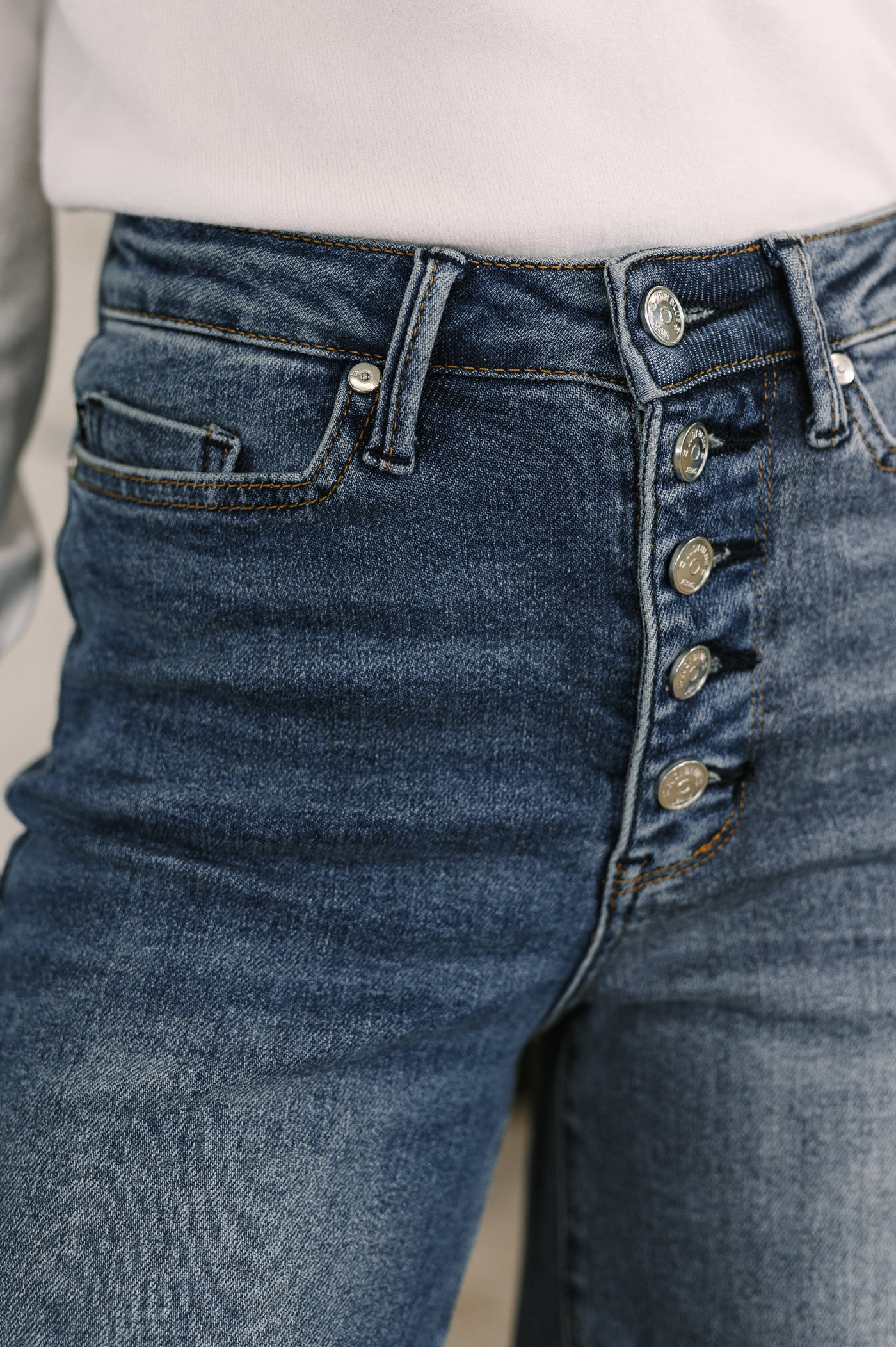 Karla High Waist Column Straight Button-Fly & Back Welt Pkts-Bottoms-Ave Shops-Market Street Nest, Fashionable Clothing, Shoes and Home Décor Located in Mabank, TX