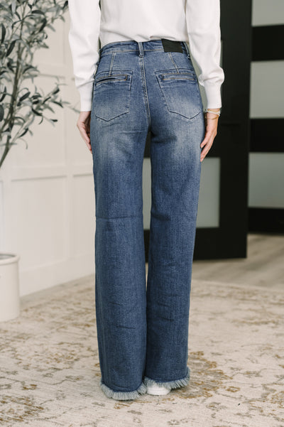 Karla High Waist Column Straight Button-Fly & Back Welt Pkts-Bottoms-Ave Shops-Market Street Nest, Fashionable Clothing, Shoes and Home Décor Located in Mabank, TX