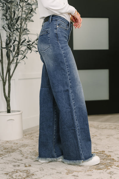 Karla High Waist Column Straight Button-Fly & Back Welt Pkts-Bottoms-Ave Shops-Market Street Nest, Fashionable Clothing, Shoes and Home Décor Located in Mabank, TX