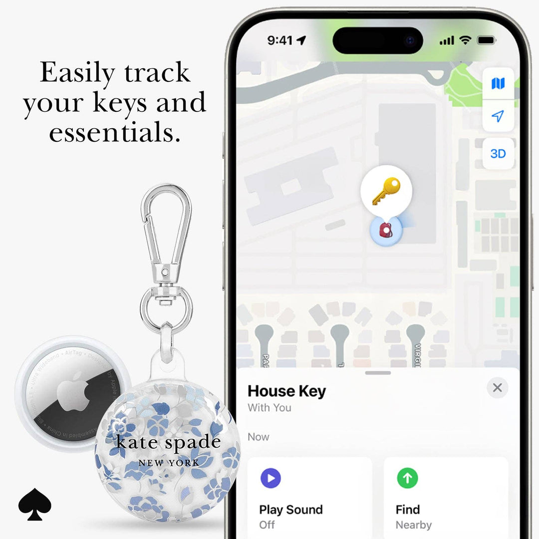 Kate spade new york Flowerbed Blue AirTag Case-Case-Mate-Market Street Nest, Fashionable Clothing, Shoes and Home Décor Located in Mabank, TX