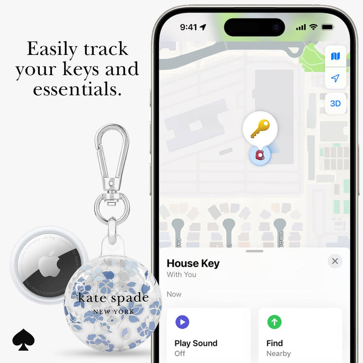 Kate spade new york Flowerbed Blue AirTag Case-Case-Mate-Market Street Nest, Fashionable Clothing, Shoes and Home Décor Located in Mabank, TX