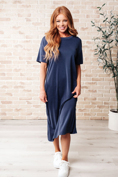 Keeping It Chill Drop Shoulder Maxi Dress in Dark Night-Dresses-Ave Shops-Market Street Nest, Fashionable Clothing, Shoes and Home Décor Located in Mabank, TX