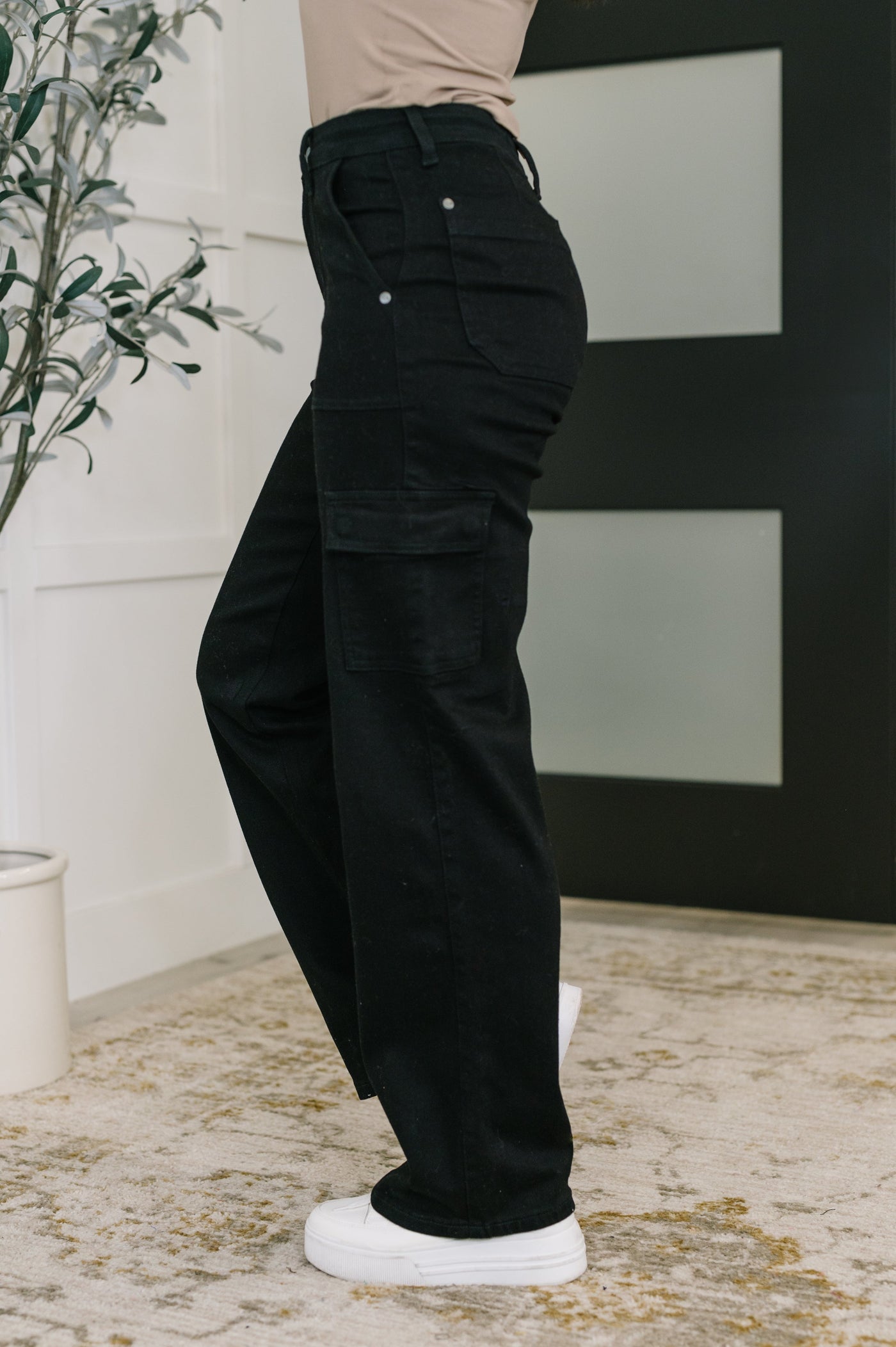 Keira High Waist Cargo Wide in Black-Womens-Ave Shops-Market Street Nest, Fashionable Clothing, Shoes and Home Décor Located in Mabank, TX