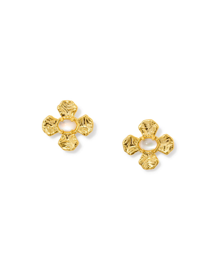Kendara Scott Leanne Stud Earrings Gold Natural Mother of Pearl-01-Jewelry-Kendra Scott-Market Street Nest, Fashionable Clothing, Shoes and Home Décor Located in Mabank, TX