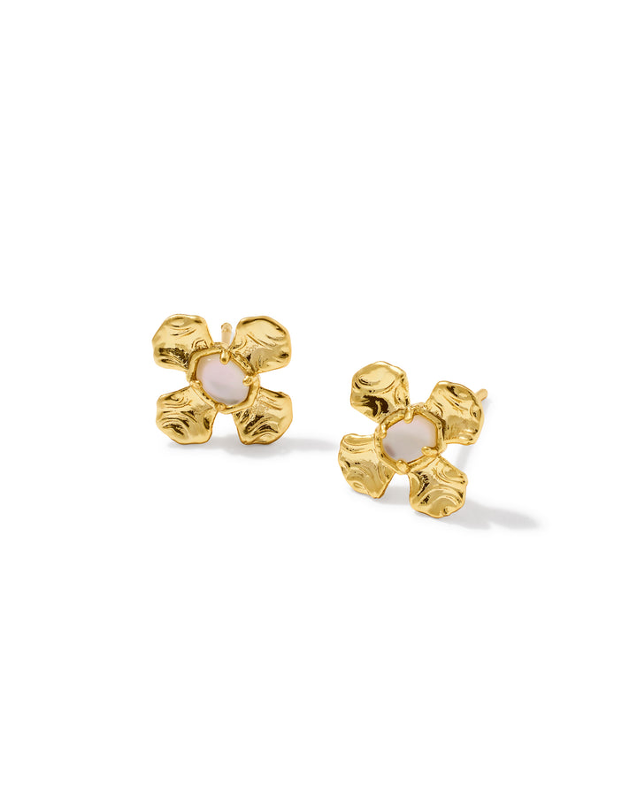 Kendara Scott Leanne Stud Earrings Gold Natural Mother of Pearl-01-Jewelry-Kendra Scott-Market Street Nest, Fashionable Clothing, Shoes and Home Décor Located in Mabank, TX
