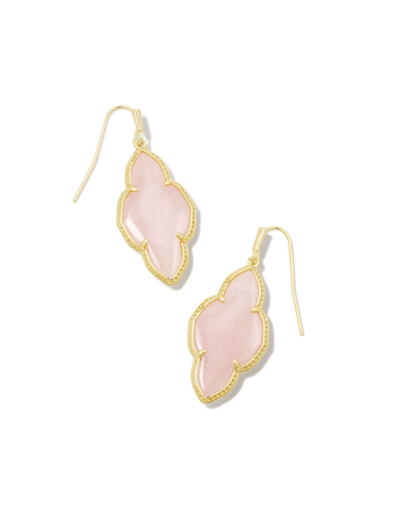 Kendra Scott Abbie Drop Earrings Gold Rose Quartz-Earrings-Kendra Scott-Market Street Nest, Fashionable Clothing, Shoes and Home Décor Located in Mabank, TX