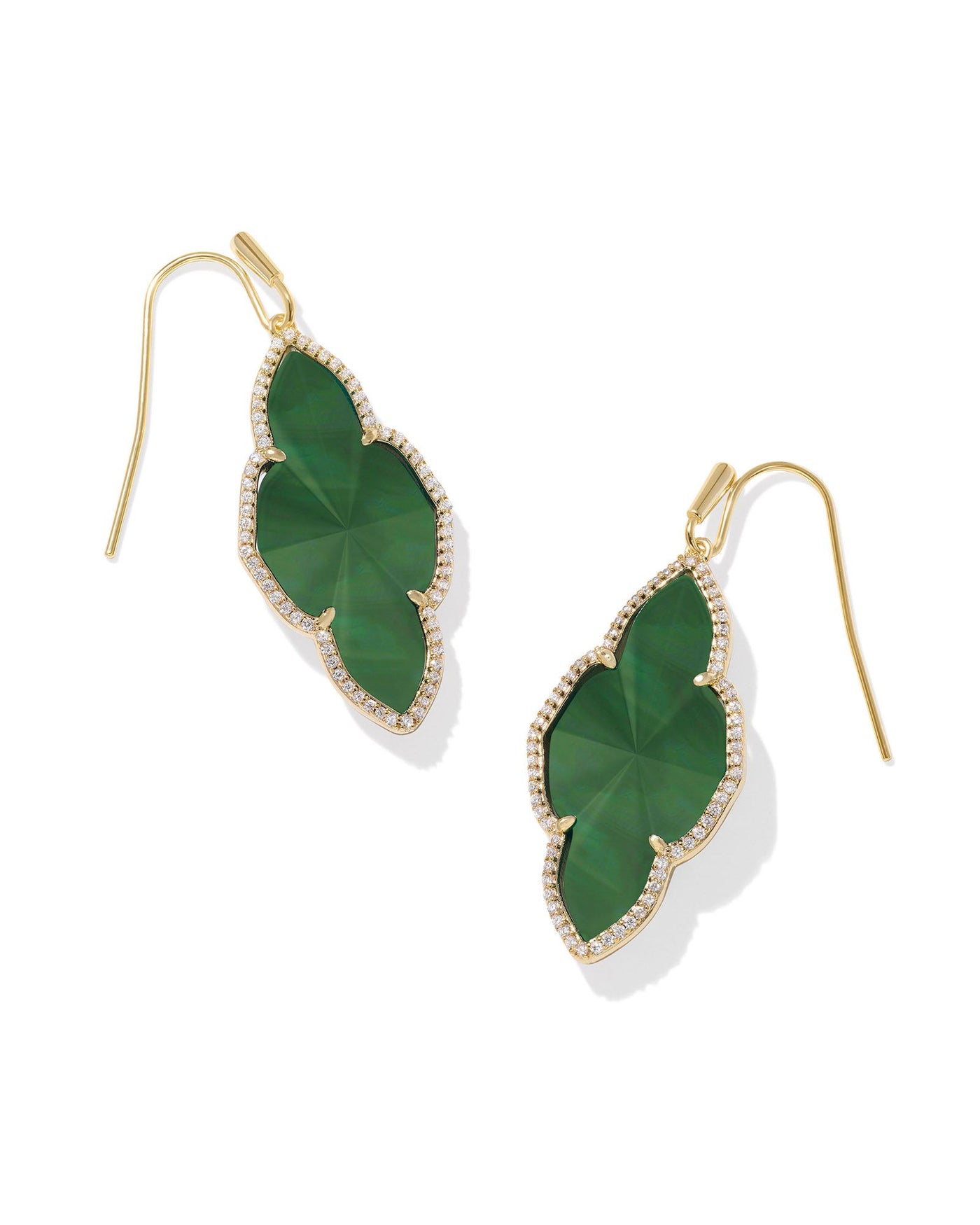 Kendra Scott Abbie Gold Pave Frame Drop Earrings-Earrings-Kendra Scott-Market Street Nest, Fashionable Clothing, Shoes and Home Décor Located in Mabank, TX