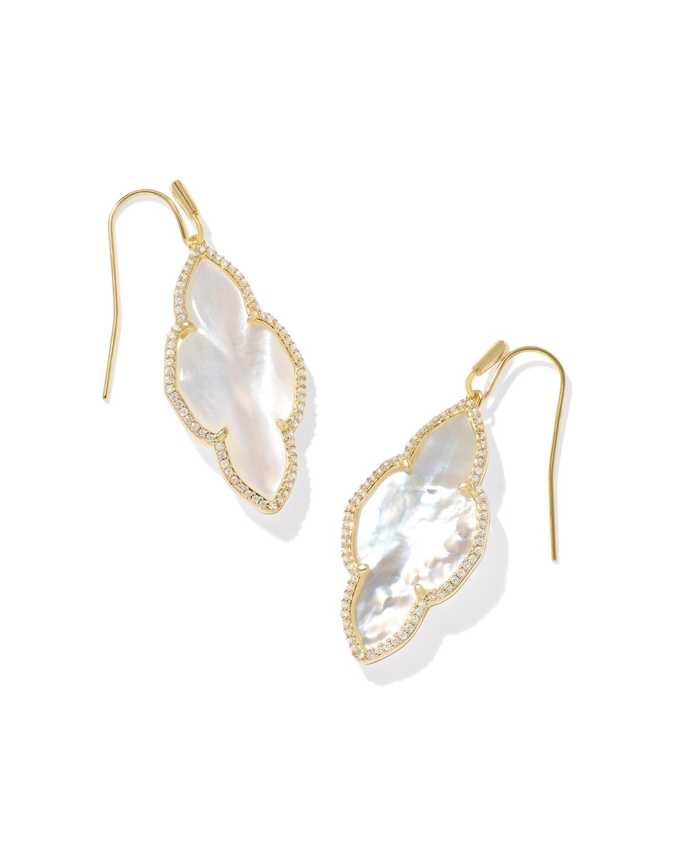 Kendra Scott Abbie Gold Pave Frame Drop Earrings-Earrings-Kendra Scott-Market Street Nest, Fashionable Clothing, Shoes and Home Décor Located in Mabank, TX