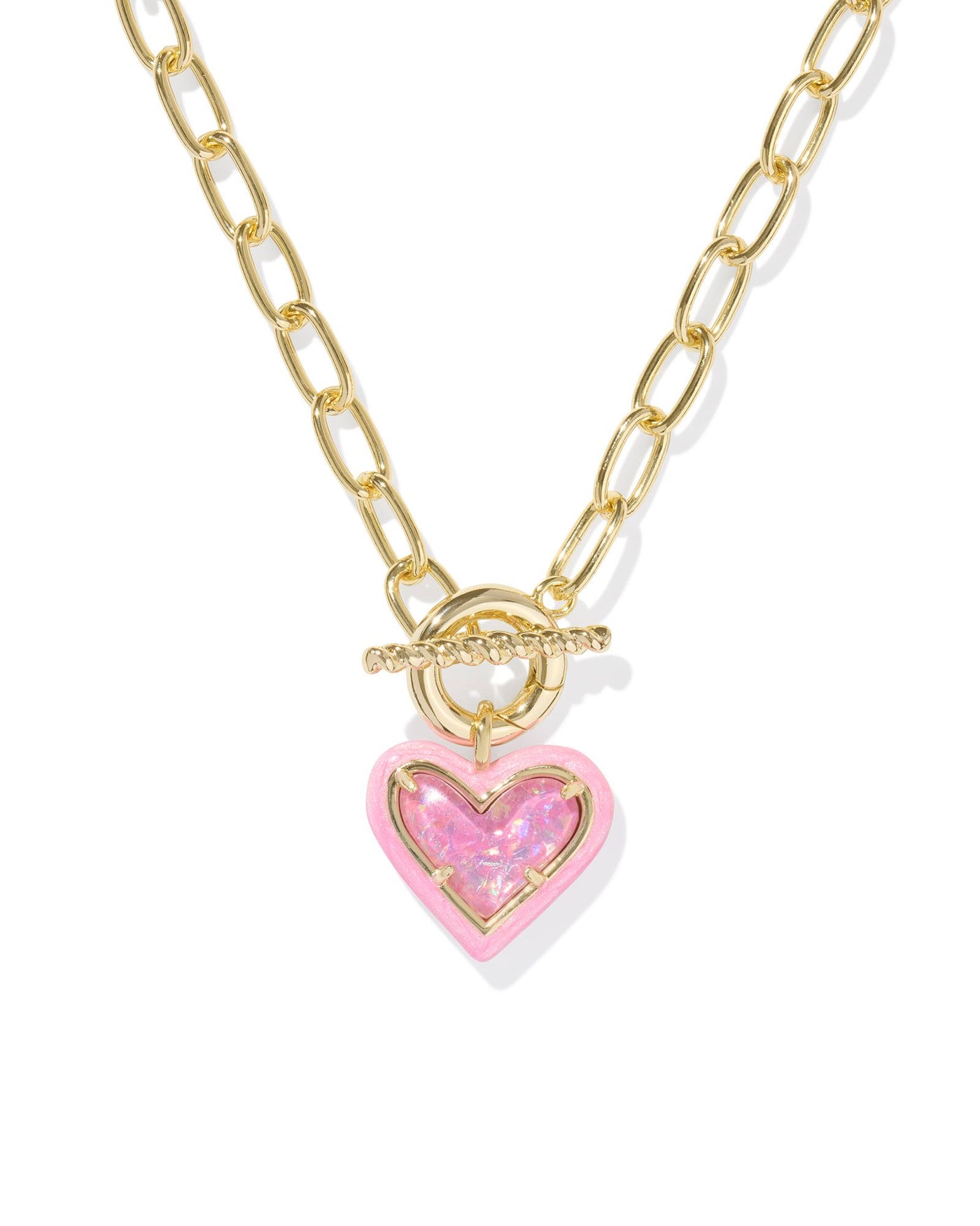 Kendra Scott Ari Heart Enamel Frame Link and Chain Necklace-Necklaces-Kendra Scott-Market Street Nest, Fashionable Clothing, Shoes and Home Décor Located in Mabank, TX