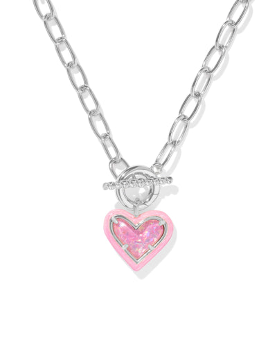 Kendra Scott Ari Heart Enamel Frame Link and Chain Necklace-Necklaces-Kendra Scott-Market Street Nest, Fashionable Clothing, Shoes and Home Décor Located in Mabank, TX