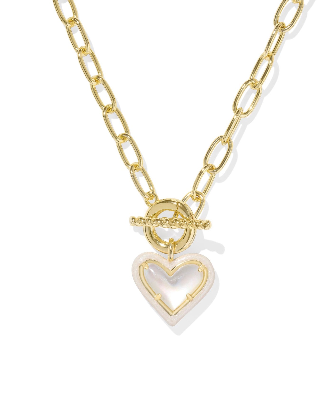 Kendra Scott Ari Heart Enamel Frame Link and Chain Necklace-Necklaces-Kendra Scott-Market Street Nest, Fashionable Clothing, Shoes and Home Décor Located in Mabank, TX