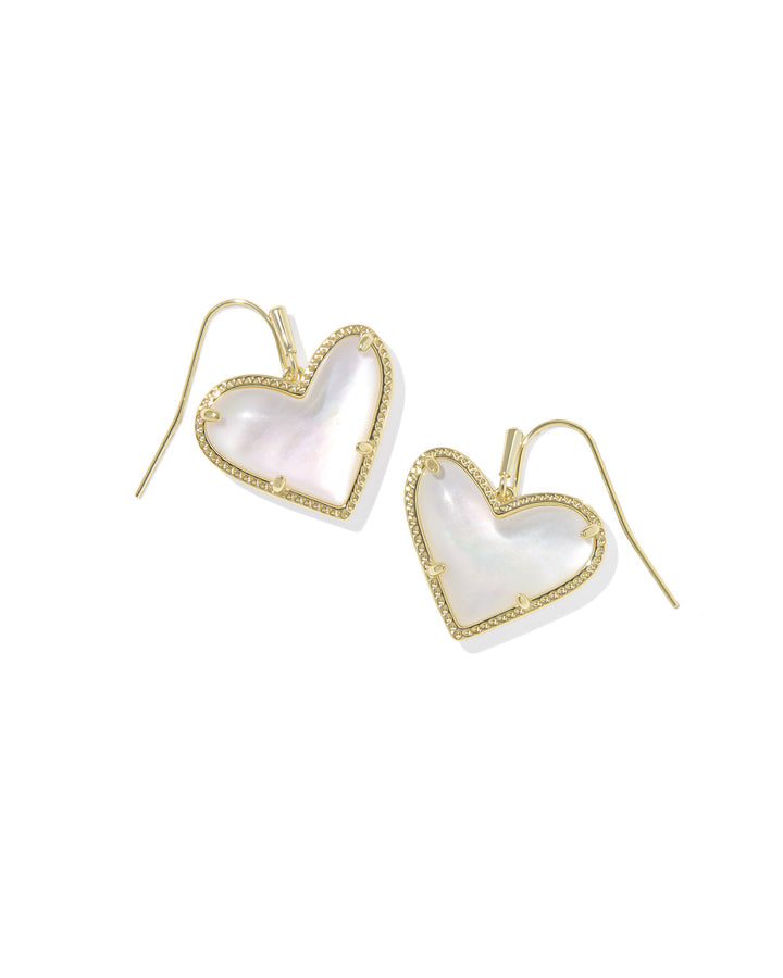 Kendra Scott Ari Heart Statement Drop Earrings - Ivory Mother of Pearl-Earrings-Kendra Scott-Market Street Nest, Fashionable Clothing, Shoes and Home Décor Located in Mabank, TX