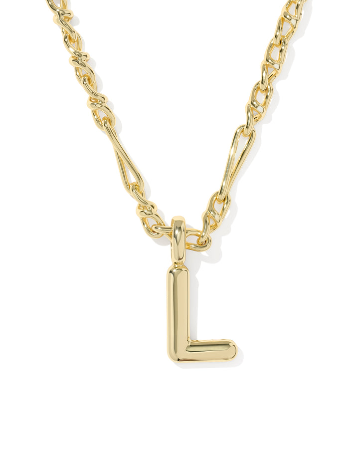 Kendra Scott Bubble Letter Pendant Necklace in Gold-01-Jewelry-Kendra Scott-Market Street Nest, Fashionable Clothing, Shoes and Home Décor Located in Mabank, TX