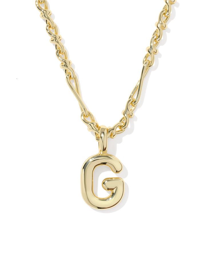 Kendra Scott Bubble Letter Pendant Necklace in Gold-01-Jewelry-Kendra Scott-Market Street Nest, Fashionable Clothing, Shoes and Home Décor Located in Mabank, TX