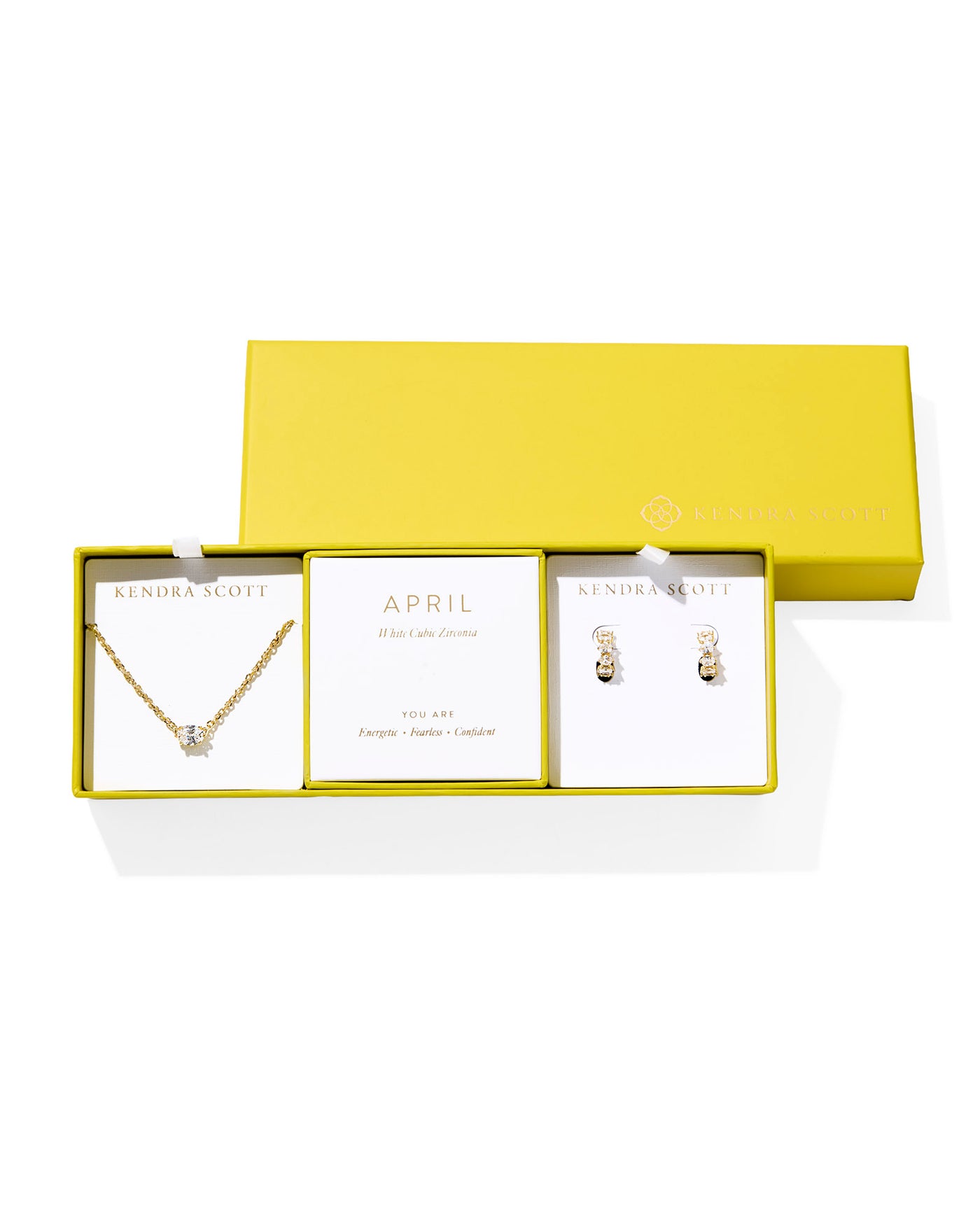 Kendra Scott Cailin Birthstone Gift Set Gold White CZ-Jewelry-Kendra Scott-Market Street Nest, Fashionable Clothing, Shoes and Home Décor Located in Mabank, TX