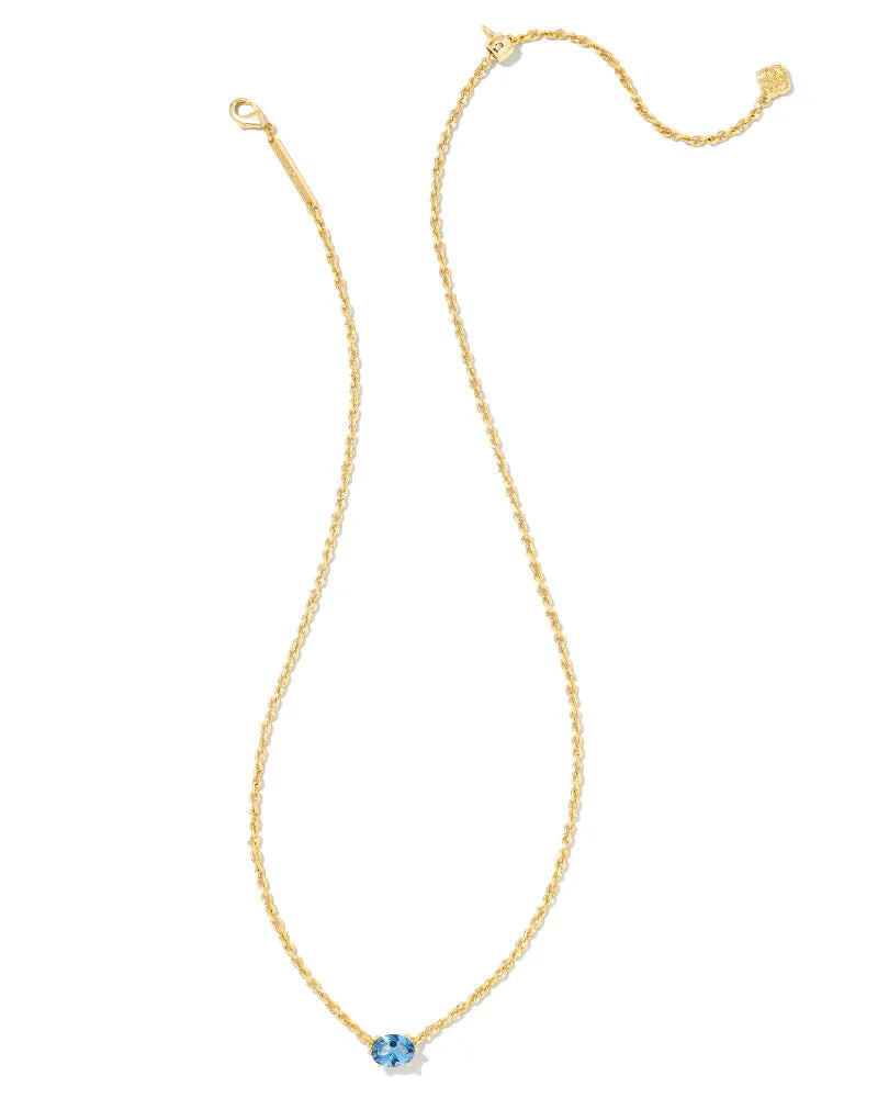 Kendra Scott Cailin Crystal Pendant Necklace Gold Blue Violet Crystal-Necklaces-Kendra Scott-Market Street Nest, Fashionable Clothing, Shoes and Home Décor Located in Mabank, TX