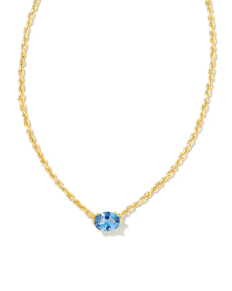 Kendra Scott Cailin Crystal Pendant Necklace Gold Blue Violet Crystal-Necklaces-Kendra Scott-Market Street Nest, Fashionable Clothing, Shoes and Home Décor Located in Mabank, TX