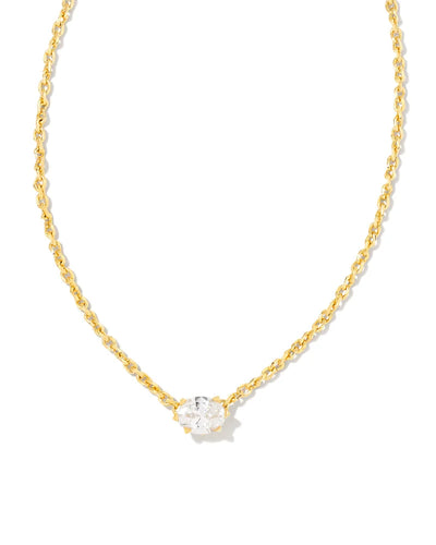 Kendra Scott Cailin Crystal Pendant Necklace Gold Metal White Crystal-Necklaces-Kendra Scott-Market Street Nest, Fashionable Clothing, Shoes and Home Décor Located in Mabank, TX