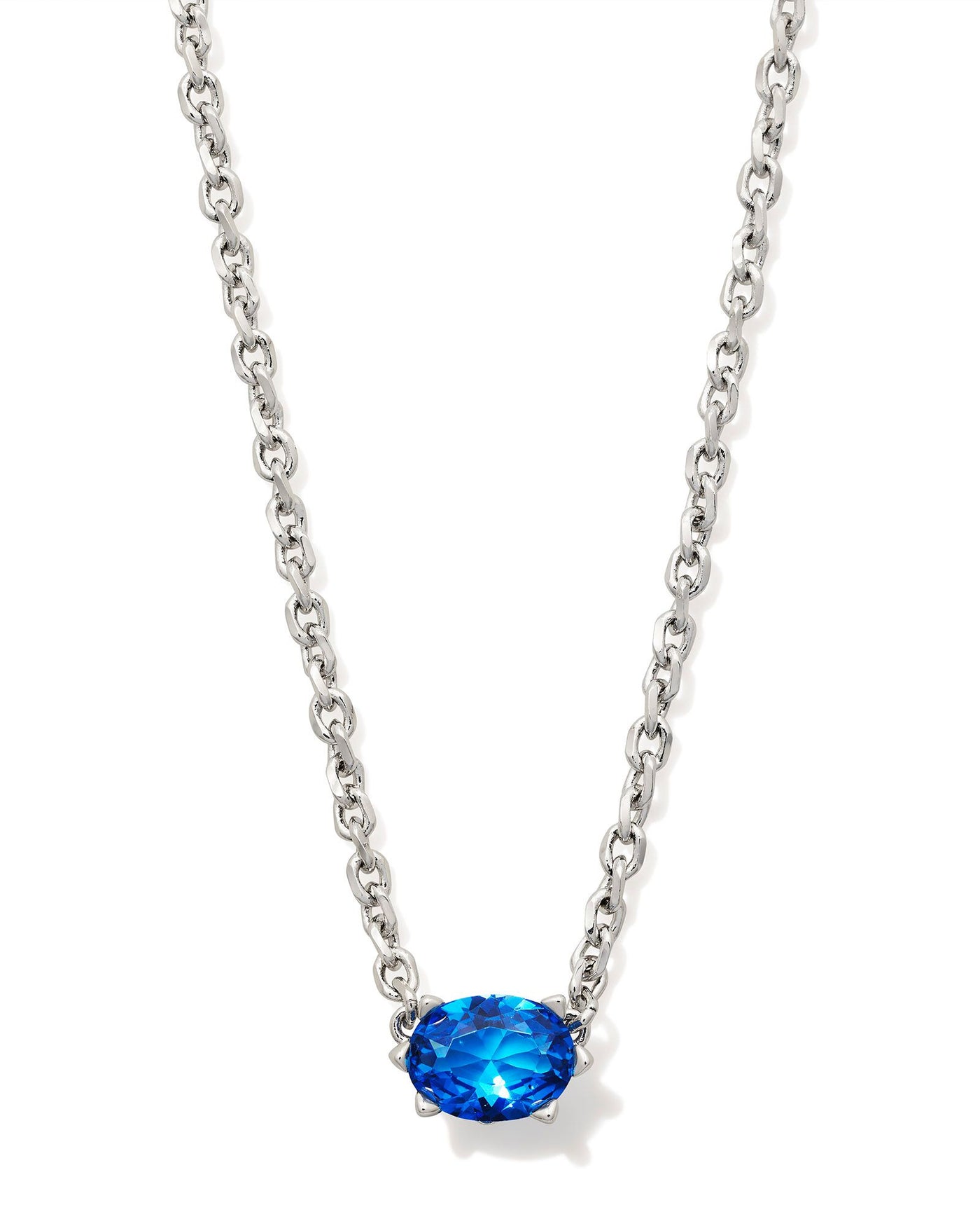 Kendra Scott Cailin Pendant Necklace Silver Blue Violet Crystal-Necklaces-Kendra Scott-Market Street Nest, Fashionable Clothing, Shoes and Home Décor Located in Mabank, TX