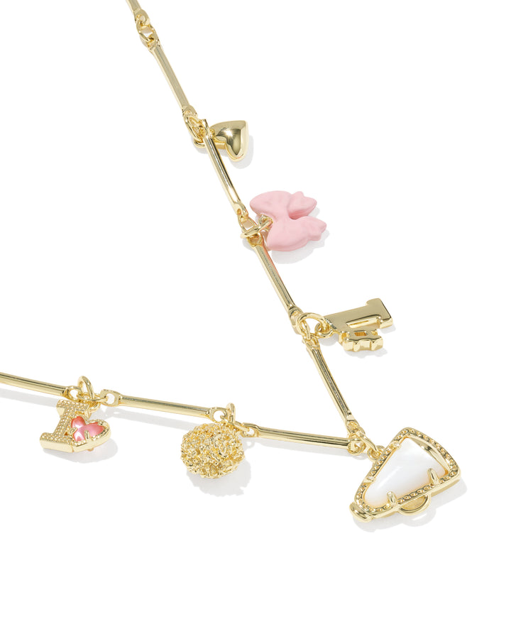 Kendra Scott Cheer Charm Necklace - Gold Pink White Mix-01-Jewelry-Kendra Scott-Market Street Nest, Fashionable Clothing, Shoes and Home Décor Located in Mabank, TX