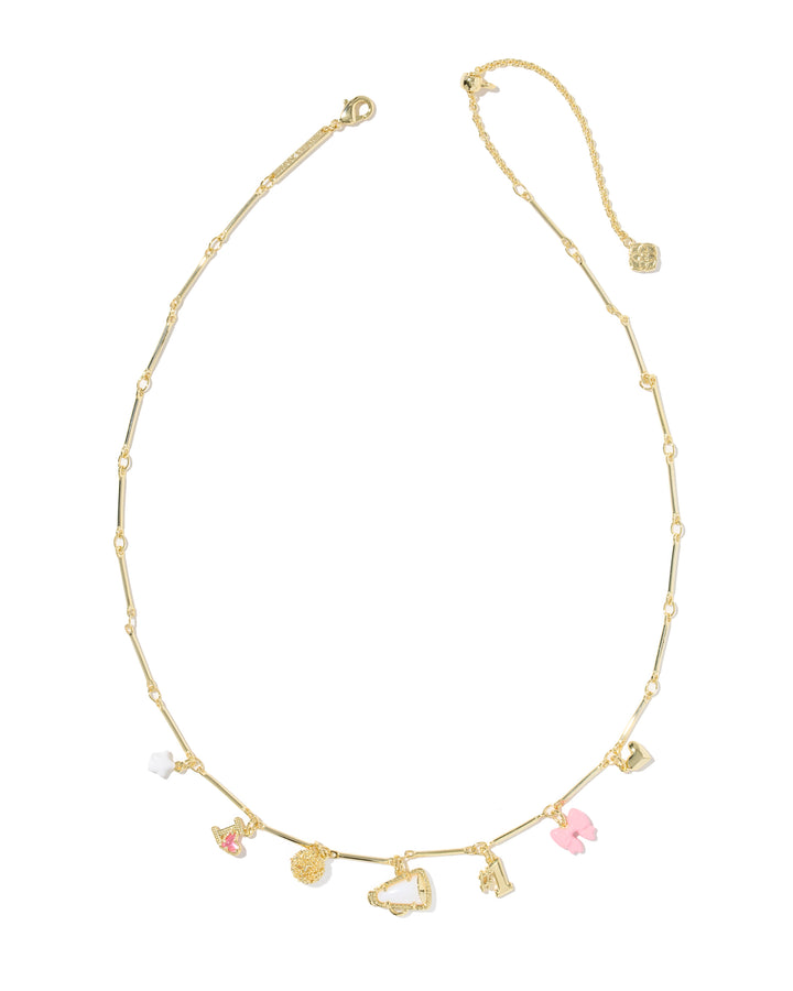 Kendra Scott Cheer Charm Necklace - Gold Pink White Mix-01-Jewelry-Kendra Scott-Market Street Nest, Fashionable Clothing, Shoes and Home Décor Located in Mabank, TX