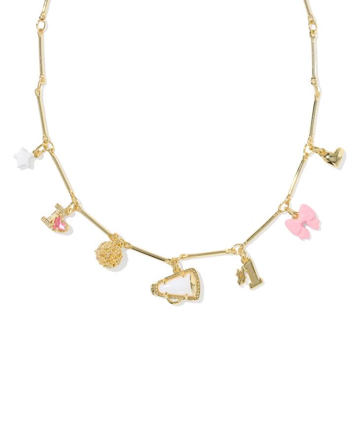 Kendra Scott Cheer Charm Necklace - Gold Pink White Mix-01-Jewelry-Kendra Scott-Market Street Nest, Fashionable Clothing, Shoes and Home Décor Located in Mabank, TX