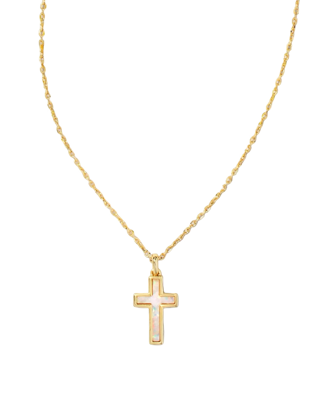 Kendra Scott Cross Pendant Necklace White Opal-Necklaces-Kendra Scott-Market Street Nest, Fashionable Clothing, Shoes and Home Décor Located in Mabank, TX