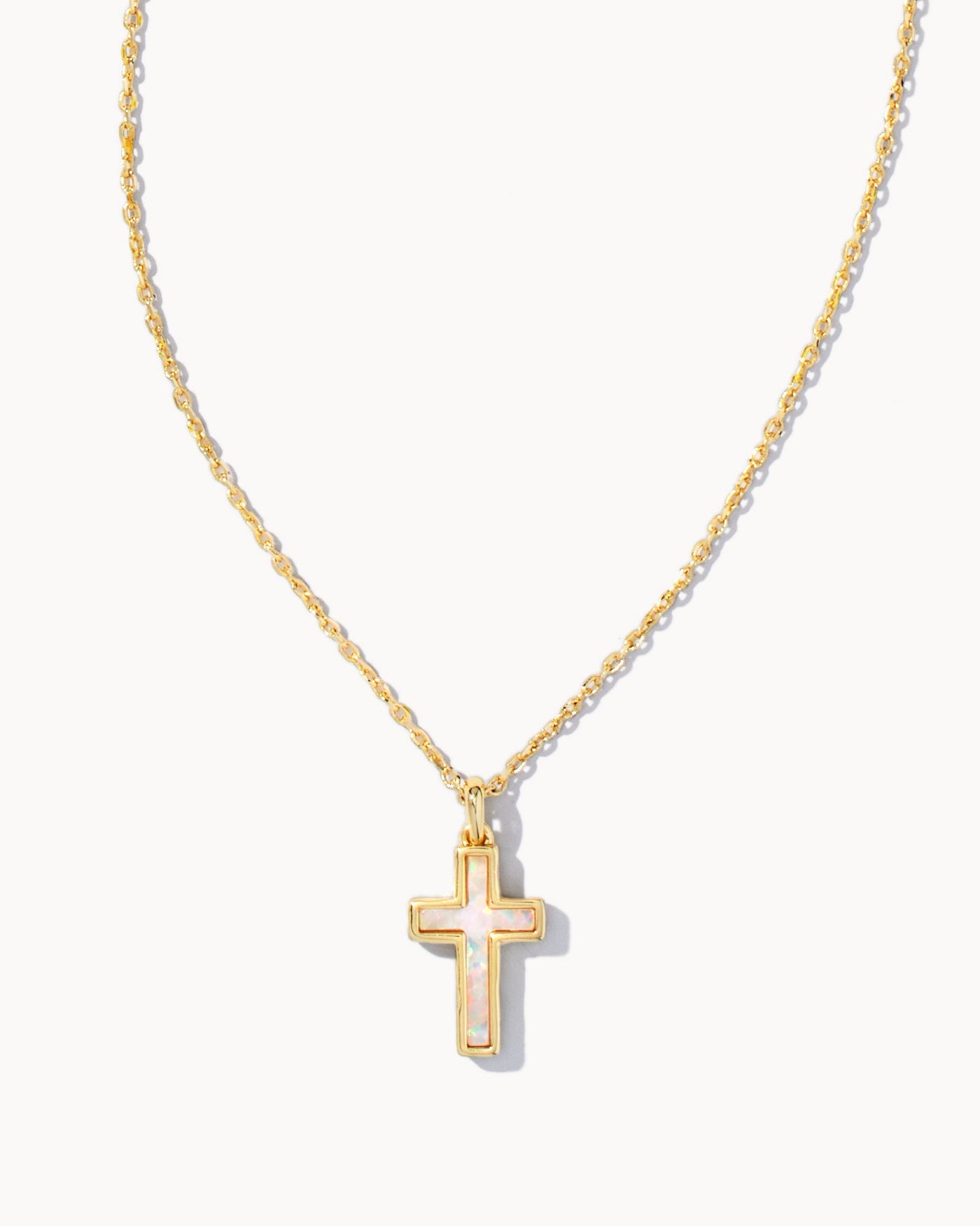 Kendra Scott Cross Pendant Necklace White Opal-Necklaces-Kendra Scott-Market Street Nest, Fashionable Clothing, Shoes and Home Décor Located in Mabank, TX