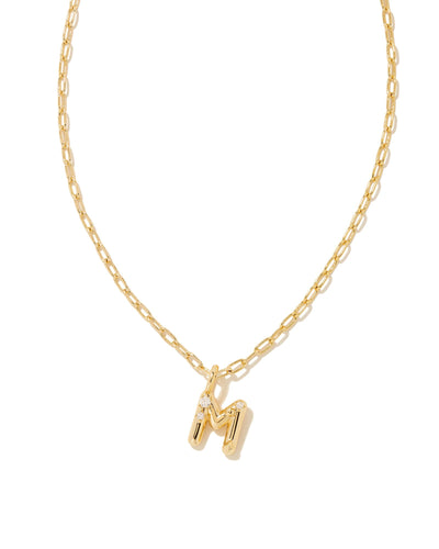 Kendra Scott Crystal Letter Pendant Necklace- Gold Metal-Necklaces-Kendra Scott-Market Street Nest, Fashionable Clothing, Shoes and Home Décor Located in Mabank, TX