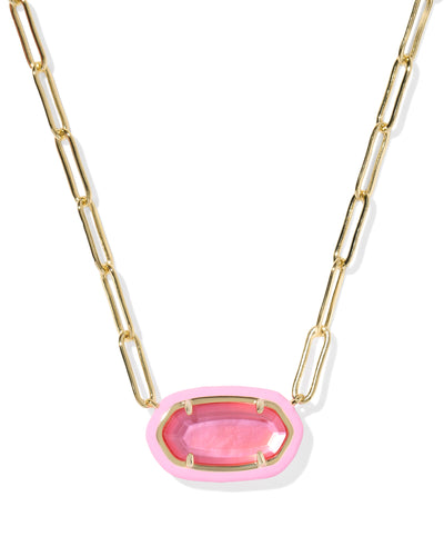 Kendra Scott Elisa Enamel Frame Gold Paperclip Necklace-Necklaces-Kendra Scott-Market Street Nest, Fashionable Clothing, Shoes and Home Décor Located in Mabank, TX
