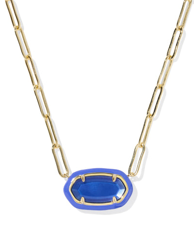 Kendra Scott Elisa Enamel Frame Gold Paperclip Necklace-Necklaces-Kendra Scott-Market Street Nest, Fashionable Clothing, Shoes and Home Décor Located in Mabank, TX