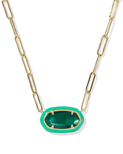 Kendra Scott Elisa Enamel Frame Gold Paperclip Necklace-Necklaces-Kendra Scott-Market Street Nest, Fashionable Clothing, Shoes and Home Décor Located in Mabank, TX