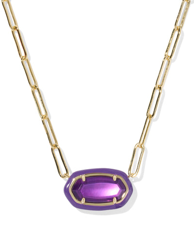 Kendra Scott Elisa Enamel Frame Gold Paperclip Necklace-Necklaces-Kendra Scott-Market Street Nest, Fashionable Clothing, Shoes and Home Décor Located in Mabank, TX