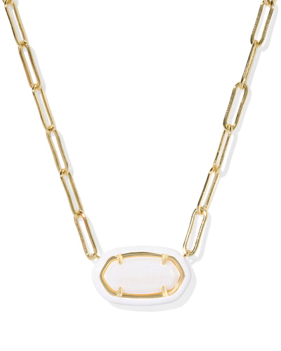 Kendra Scott Elisa Enamel Frame Gold Paperclip Necklace-Necklaces-Kendra Scott-Market Street Nest, Fashionable Clothing, Shoes and Home Décor Located in Mabank, TX
