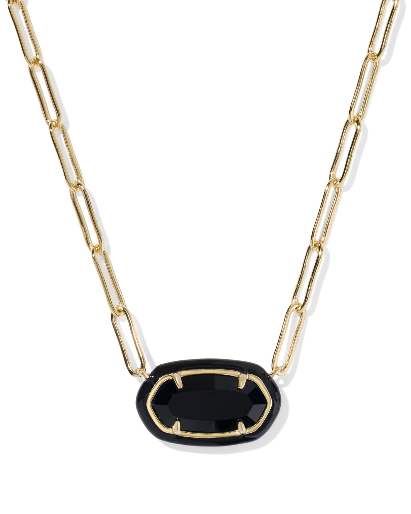Kendra Scott Elisa Enamel Frame Gold Paperclip Necklace-Necklaces-Kendra Scott-Market Street Nest, Fashionable Clothing, Shoes and Home Décor Located in Mabank, TX