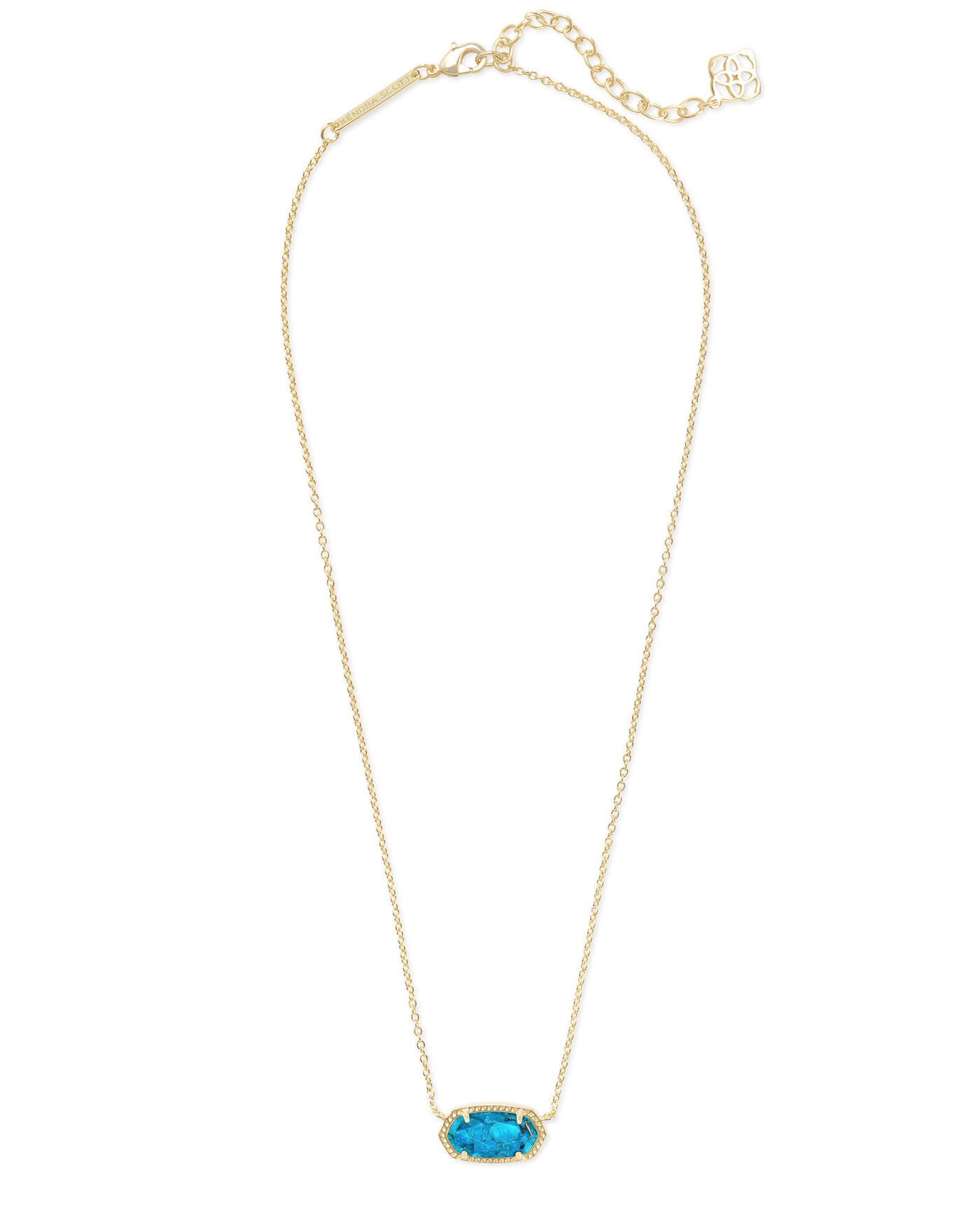 Kendra Scott Elisa Gold Pendant Necklace in Bronze Veined Turquoise-Necklaces-Kendra Scott-Market Street Nest, Fashionable Clothing, Shoes and Home Décor Located in Mabank, TX