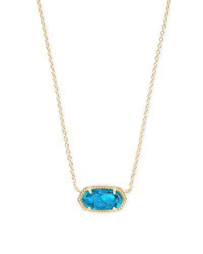 Kendra Scott Elisa Gold Pendant Necklace in Bronze Veined Turquoise-Necklaces-Kendra Scott-Market Street Nest, Fashionable Clothing, Shoes and Home Décor Located in Mabank, TX